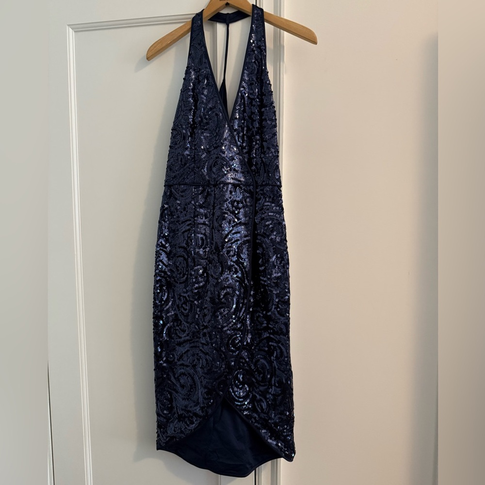 Renvy Deep Blue Sequin Dress